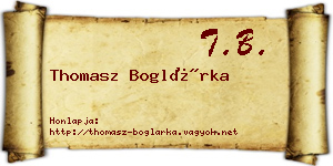 Thomasz Boglárka névjegykártya